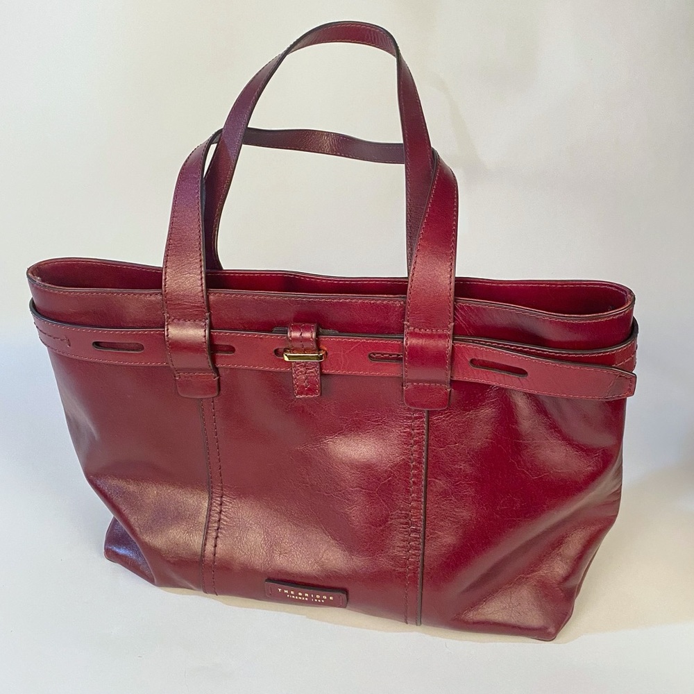 The Bridge Burgundy Leather Tote